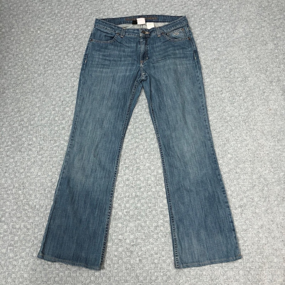 Harley Davidson Jeans Womens 8 Blue Bootcut Denim Medium Wash Motorcycle Riding